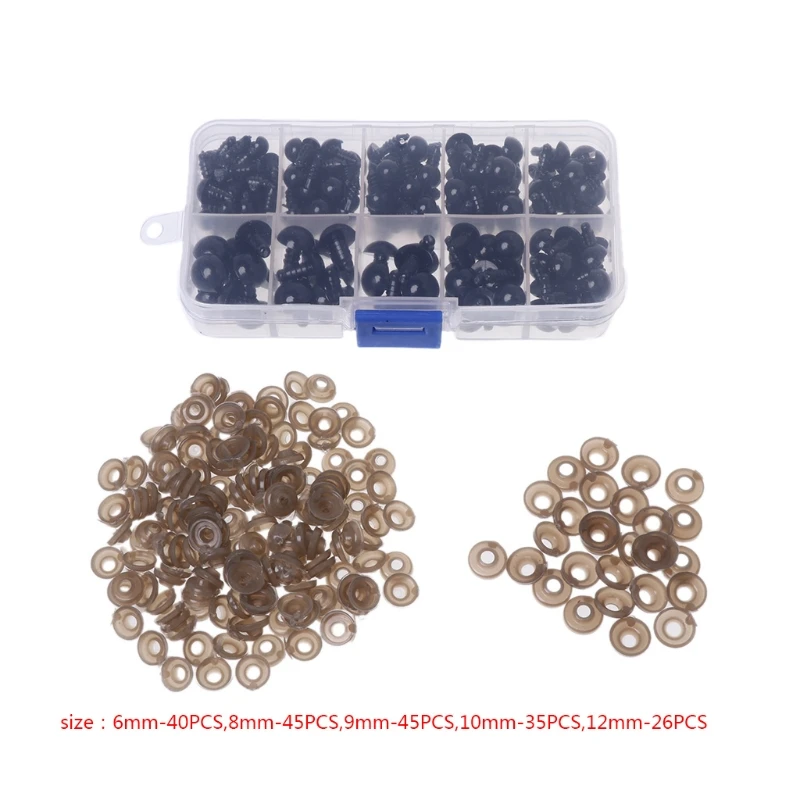 160pcs 6-12mm Black Plastic Safety Eyes For Bear/Dolls/Toy Animal/Felting | Игрушки и хобби