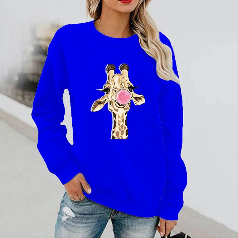 Giraffe Fun Pattern Printed Long Sleeve Hoodless Round Neck Aninaml Printing Sweatshirt Women Sweatshirt Hoodies Women
Giraffe Fun Pattern Printed Long Sleeve Hoodless Round Neck Aninaml Printing Sweatshirt Women Sweatshirt Hoodies Women