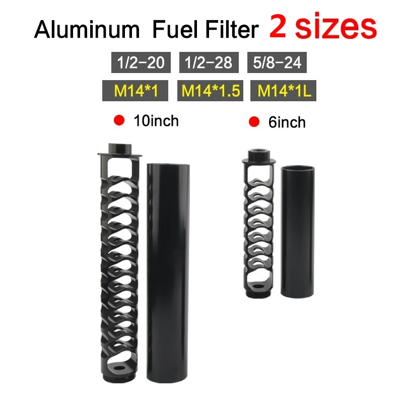 New 1/2-20 1/2-28 5/8-24 6inch 10inch Single Core Aluminum Fuel Filter Solvent Trap for NAPA 4003 WIX 24003
New 1/2-20 1/2-28 5/8-24 6inch 10inch Single Core Aluminum Fuel Filter Solvent Trap for NAPA 4003 WIX 24003