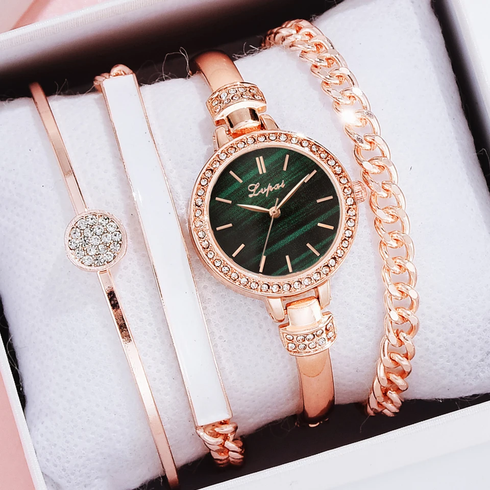 Women Watch 4 set Bracelet Japan Quartz Movement Simple Diamond Rose Gold Stainless Steel Mesh Ladies watch relogio feminino
Women Watch 4 set Bracelet Japan Quartz Movement Simple Diamond Rose Gold Stainless Steel Mesh Ladies watch relogio feminino