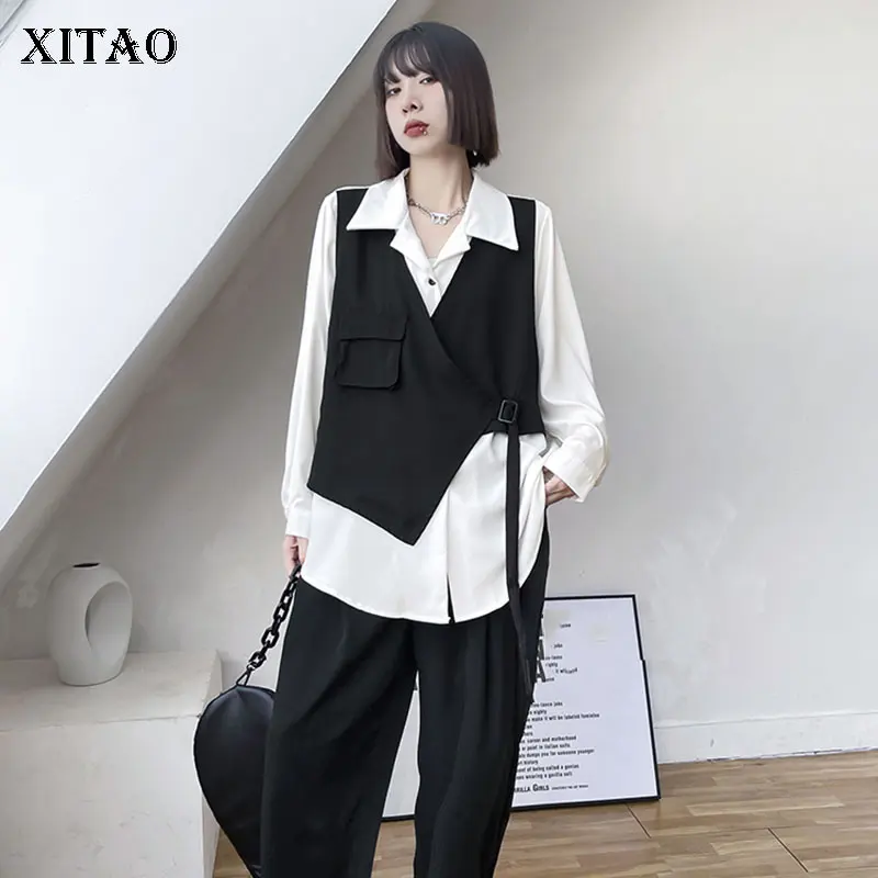 XITAO Two Piece Set Women Fashion New Minority Elegant Style Single Breast Top Elastic Waist Pleated Full Length Pants GWJ0150
XITAO Two Piece Set Women Fashion New Minority Elegant Style Single Breast Top Elastic Waist Pleated Full Length Pants GWJ0150