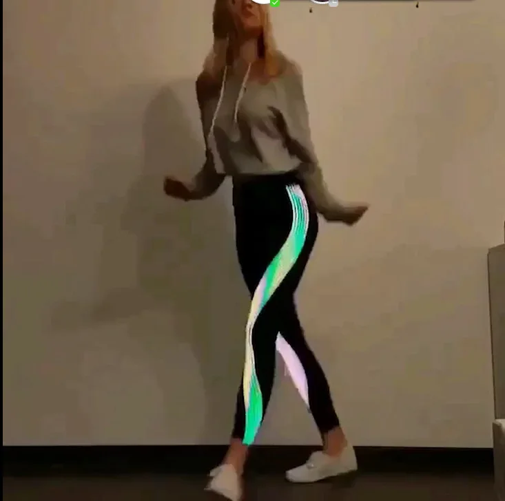 Hot Women Fitness Raise Hip Leggings Neon Rainbow Reflective Gym Workout Leggings High Elastic Slim High Waist Out-Wear Leggings
Hot Women Fitness Raise Hip Leggings Neon Rainbow Reflective Gym Workout Leggings High Elastic Slim High Waist Out-Wear Leggings
