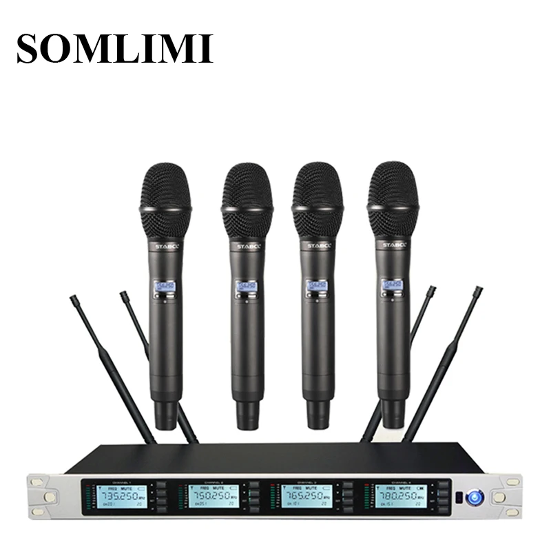 New!High quatily ST-8080 Long Distance 4CH Wireless condenser Microphone stage performance
New!High quatily ST-8080 Long Distance 4CH Wireless condenser Microphone stage performance