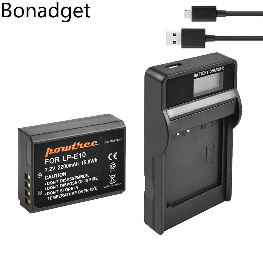 Bonadget LP E10 LPE10 для цифровой однообъективной зеркальной камеры Canon EOS 1100D 1200D 1300D Rebel T3