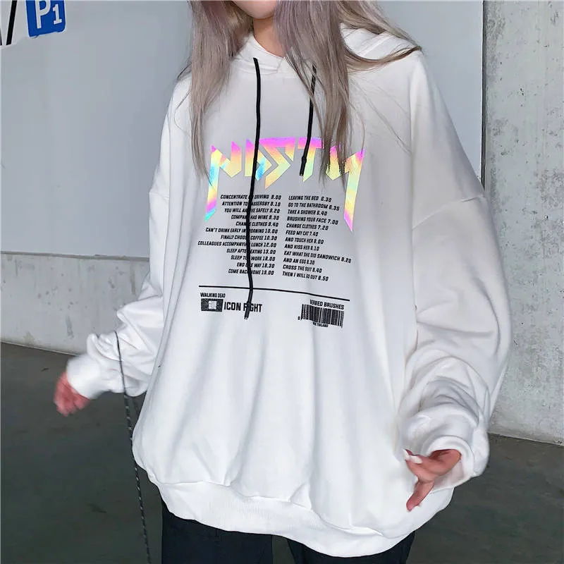 2021 Hoodies Autumn Letter Print Women Reflective Hoodies Sweatshirts Loose Long Sleeve Tracksuit hoodies Women White Tops Hot
2021 Hoodies Autumn Letter Print Women Reflective Hoodies Sweatshirts Loose Long Sleeve Tracksuit hoodies Women White Tops Hot