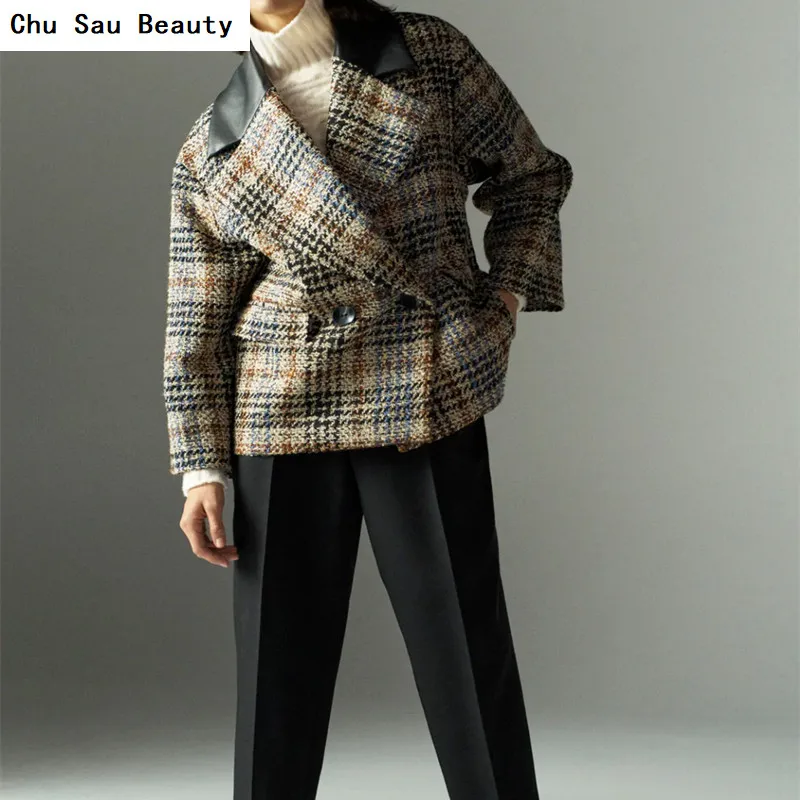 2021 New Women's Chic Plaid Stitching Flower Blazer Winter Double-Breasted Elegant Fashion Long-Sleeved Blazer
2021 New Women's Chic Plaid Stitching Flower Blazer Winter Double-Breasted Elegant Fashion Long-Sleeved Blazer