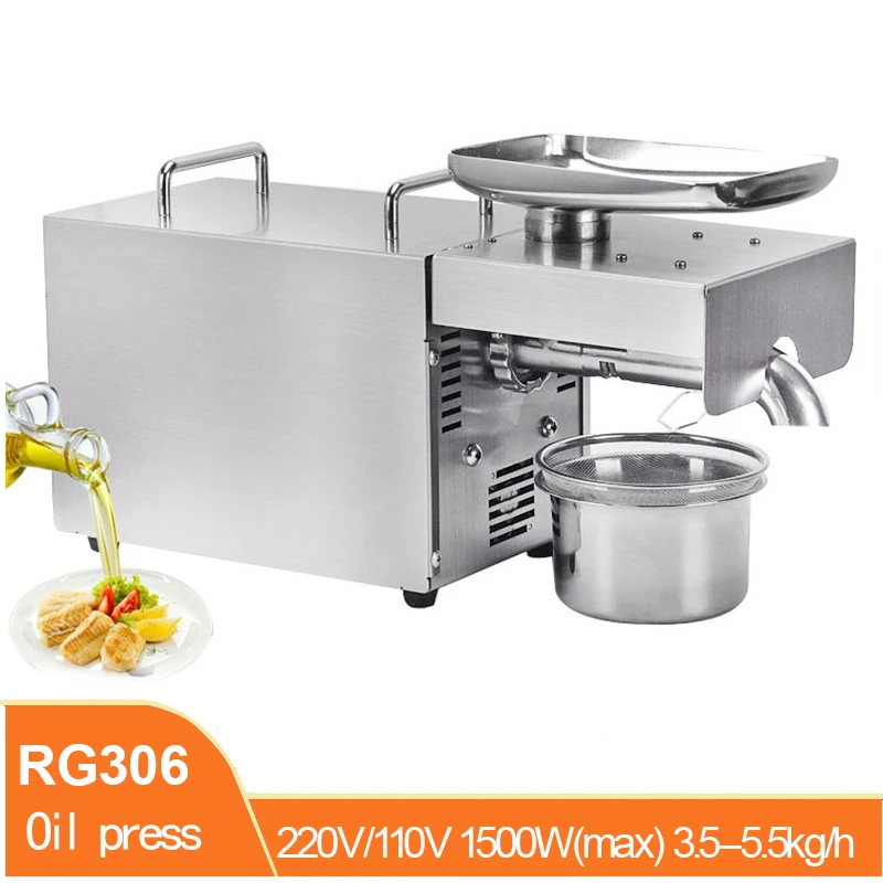 RG306 Automatic Coconut Oil Press Household Stainless Steel Peanut Flax Seed Pumping Unit Peanut Hot and Cold Oil Press 220/110V
RG306 Automatic Coconut Oil Press Household Stainless Steel Peanut Flax Seed Pumping Unit Peanut Hot and Cold Oil Press 220/110V