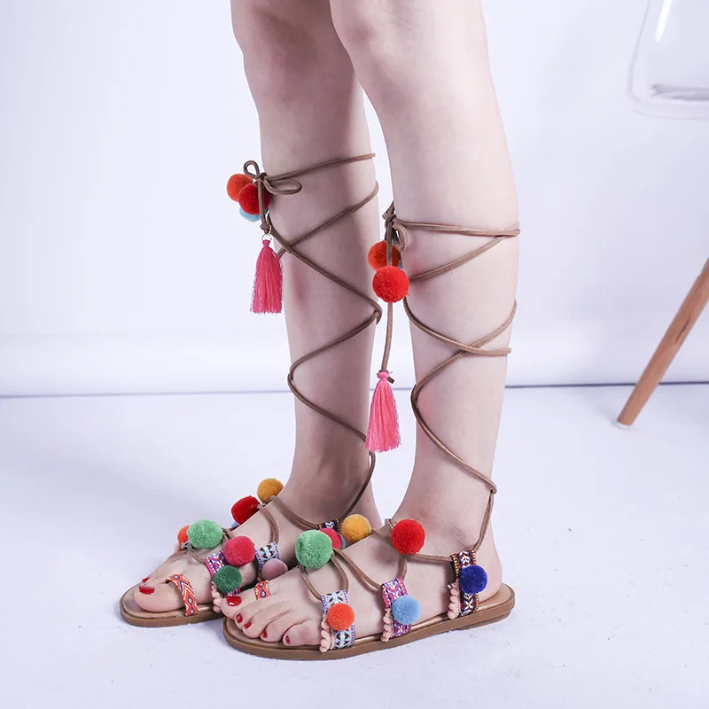 Summer New Style Ladies Fashion Flat-Bottomed Fringed Sandals Casual Hair Ball Candy Color Set Toe Beach Shoes Slippers Sandals
Summer New Style Ladies Fashion Flat-Bottomed Fringed Sandals Casual Hair Ball Candy Color Set Toe Beach Shoes Slippers Sandals