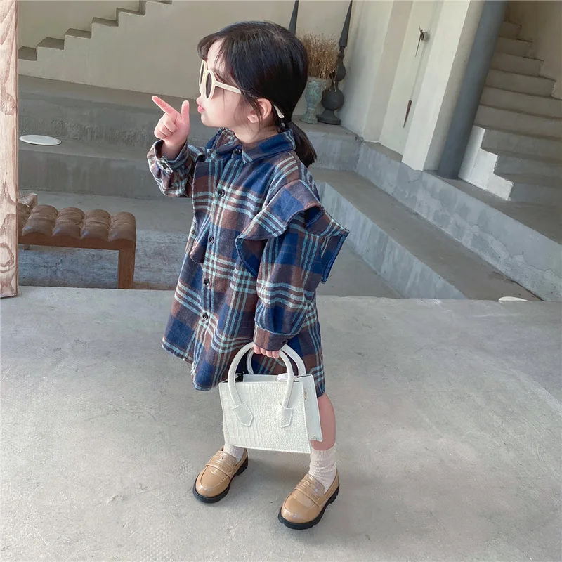 Girls' Shirt Autumn 2021 Korean Girl Baby Plaid Ruffled Cotton Mid-length Irregular Long-sleeved Petticoat Kids Clothing
Girls' Shirt Autumn 2021 Korean Girl Baby Plaid Ruffled Cotton Mid-length Irregular Long-sleeved Petticoat Kids Clothing