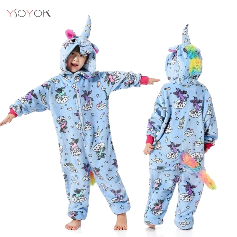 Детские ползунки панда Зимние SleepwearKigurumi пижамы/Единорог) Детский Пижамный костюм