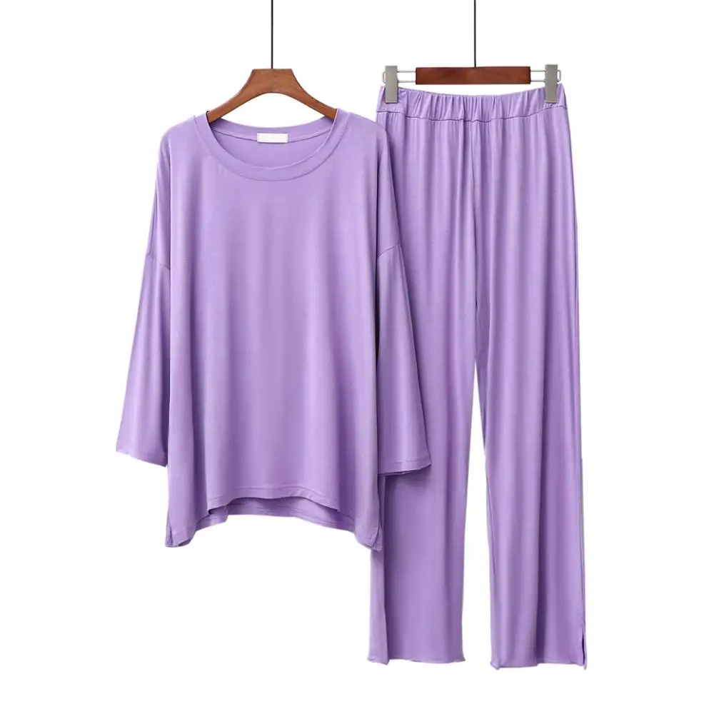 Ladies Pajamas Suit Spring Autumn Modal Nightwear Loose Casual Koszula Nocna Home Service Suits Trumpet Sleeve Pyjamas Women
Ladies Pajamas Suit Spring Autumn Modal Nightwear Loose Casual Koszula Nocna Home Service Suits Trumpet Sleeve Pyjamas Women