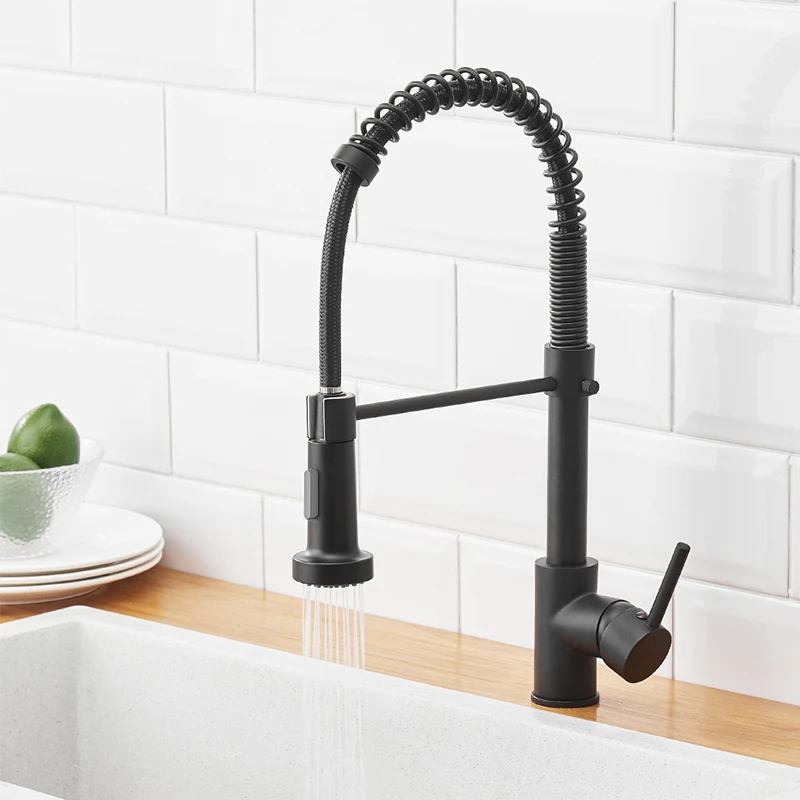 Matte Black Kitchen Faucet Deck Mounted Pull Out Stream Sprayer Mixer Tap 360 Degree Rotation Kitchen Sink Hot Cold Mixer Taps
Matte Black Kitchen Faucet Deck Mounted Pull Out Stream Sprayer Mixer Tap 360 Degree Rotation Kitchen Sink Hot Cold Mixer Taps