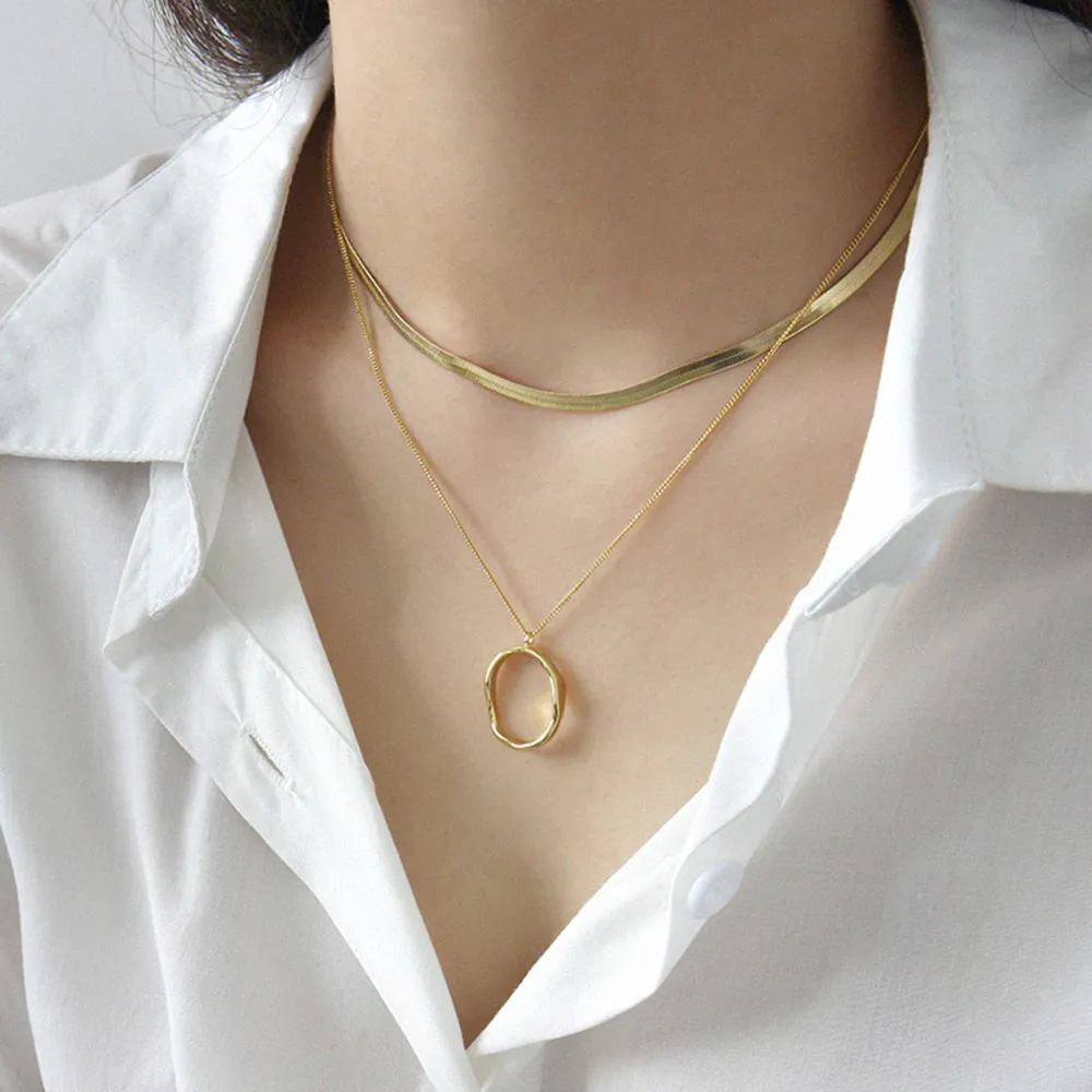 KIKICHICC 925 Sterling Silver Geometric Irregular Ovals Pendant O Necklace Long Chain Women 2021 Wedding Gift Jewelry For Party
KIKICHICC 925 Sterling Silver Geometric Irregular Ovals Pendant O Necklace Long Chain Women 2021 Wedding Gift Jewelry For Party