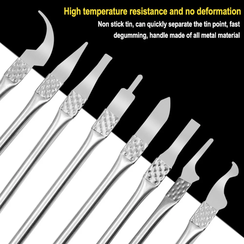 8 Pcs Metal Phone Repair Tools Kit Double‑End CPU Prying Knife Pry Opening Spudger for BGA Repair Chip Disassembly
8 Pcs Metal Phone Repair Tools Kit Double‑End CPU Prying Knife Pry Opening Spudger for BGA Repair Chip Disassembly