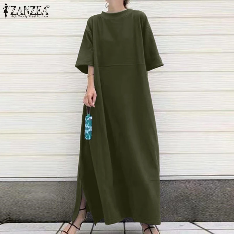 ZANZEA Femme Clothing 2021 Elegant Summer Sundress Solid Maxi Dress Female Casual Saias Longas Women Short Sleeve Basic Vestidos
ZANZEA Femme Clothing 2021 Elegant Summer Sundress Solid Maxi Dress Female Casual Saias Longas Women Short Sleeve Basic Vestidos