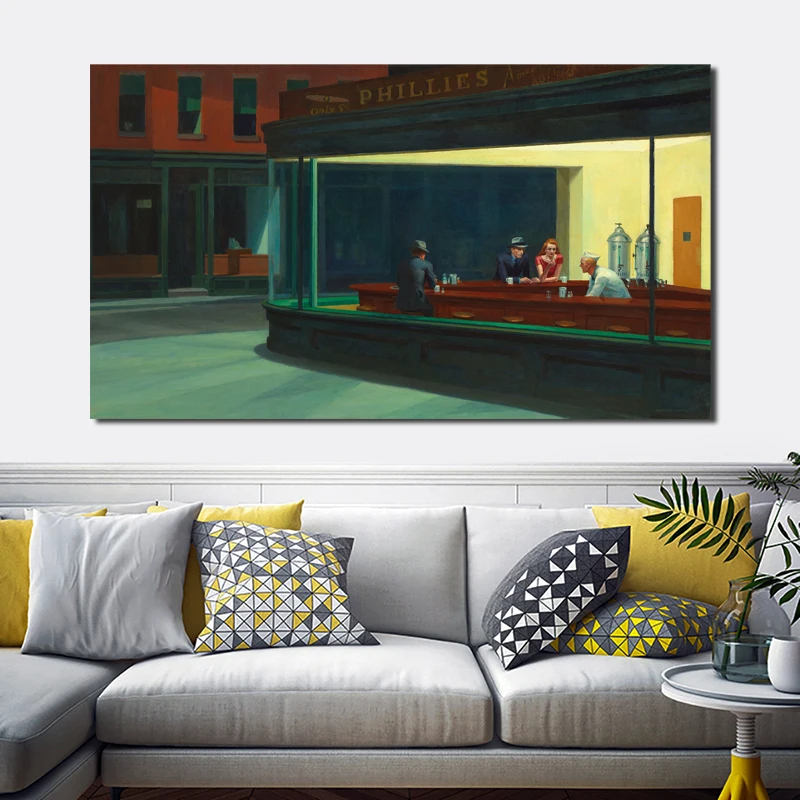 Edwardor Hopper Nighthawks Canvas Posters Prints Wall Art Painting Decorative Picture Modern Living Room Home Decoration Artwork
Edwardor Hopper Nighthawks Canvas Posters Prints Wall Art Painting Decorative Picture Modern Living Room Home Decoration Artwork