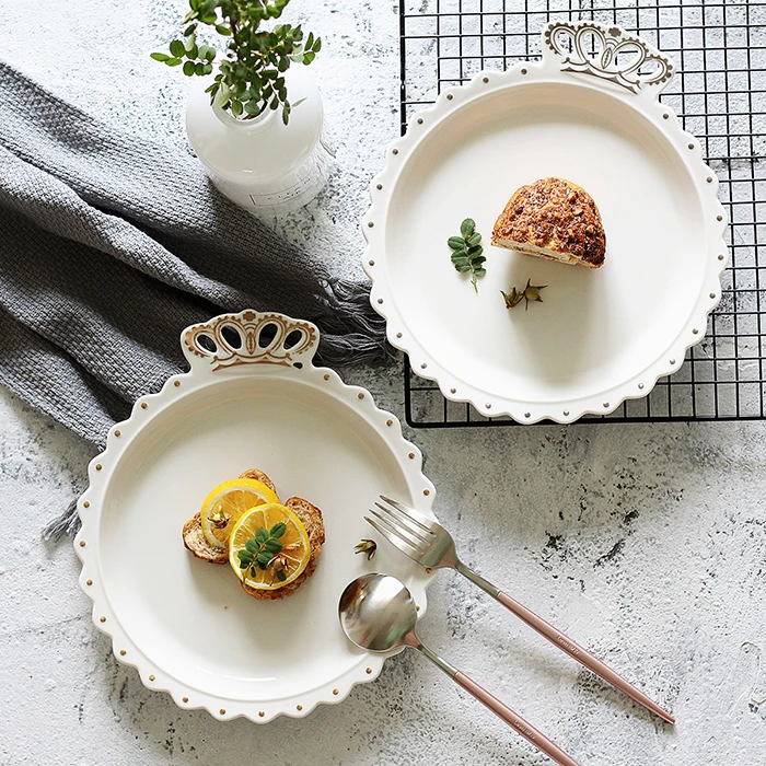 

Nordic Ceramic Dinner Set Phnom Penh Crown Breakfast Plate Bowl Western Cuisine Pasta Steak Bone China Food Plate