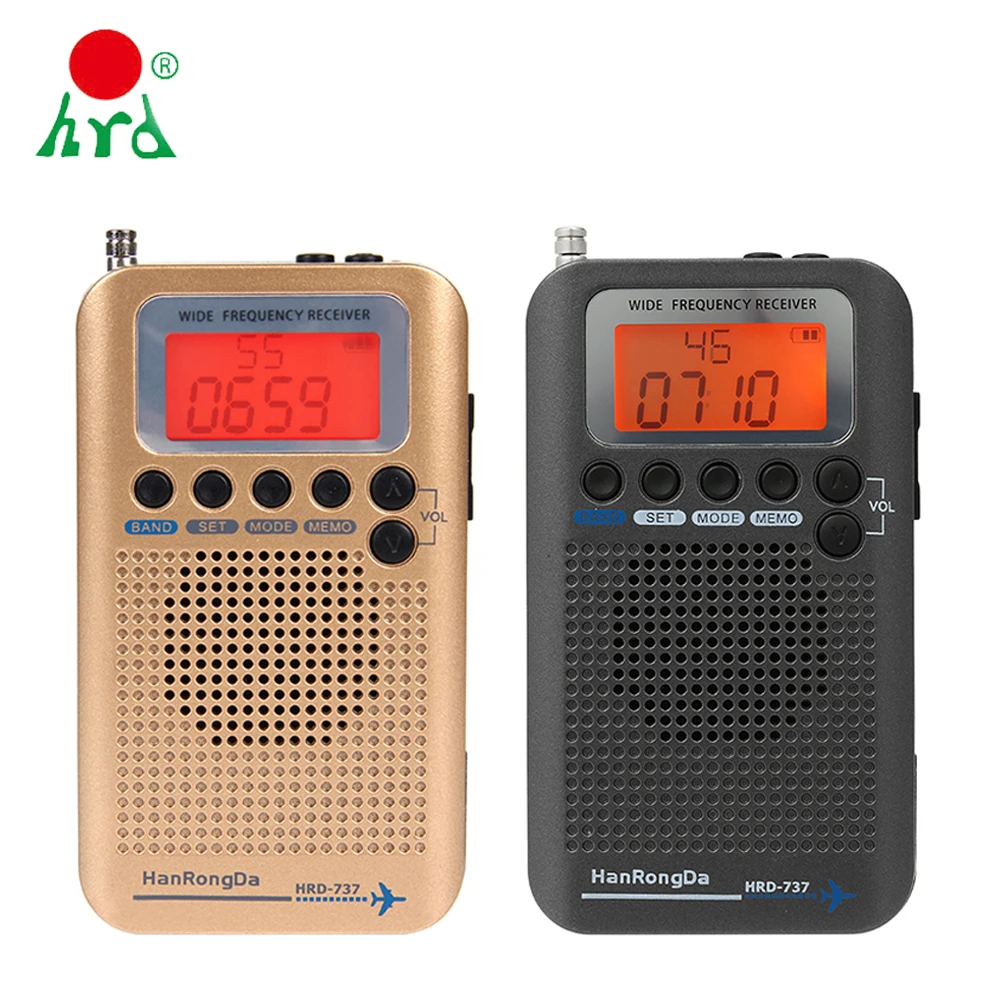 Портативный радиоприемник HanRongDa Полнодиапазонный с ЖК дисплеем FM/AM/SW/