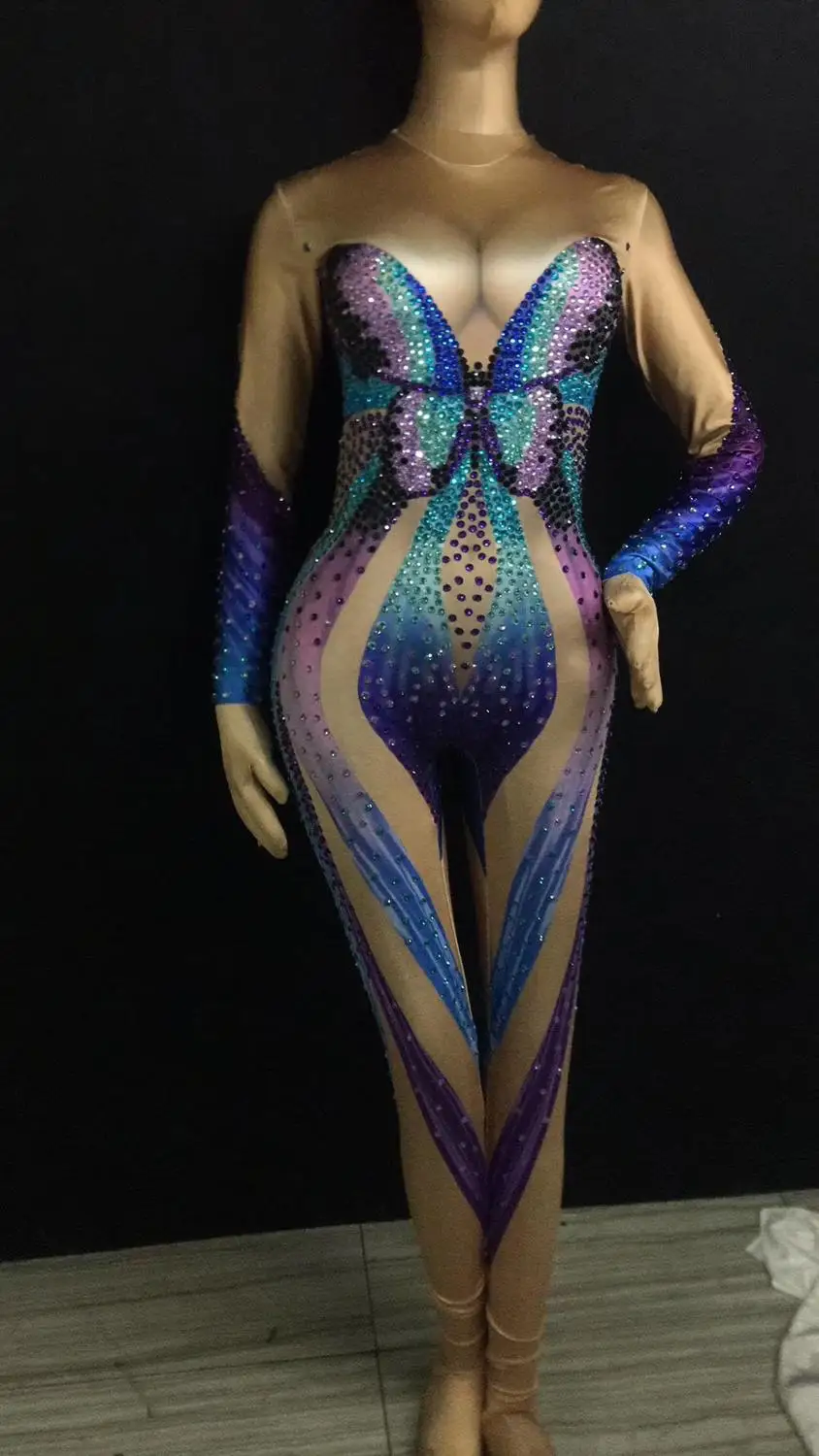 Sexy blue butterfly Bodysuit Sparkly Sexy Stones Jumpsuit Party Stage Wear Costume Women Evening Singer Stage Dance Outfit
Sexy blue butterfly Bodysuit Sparkly Sexy Stones Jumpsuit Party Stage Wear Costume Women Evening Singer Stage Dance Outfit
