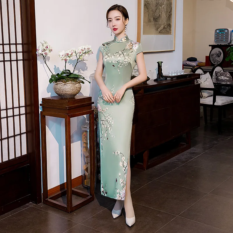 Elegant Chinese Lady Qipao Print Plum Handmade Button Cheongsam Summer Vintage Slim Evening Dress Plus Size 4XL
Elegant Chinese Lady Qipao Print Plum Handmade Button Cheongsam Summer Vintage Slim Evening Dress Plus Size 4XL