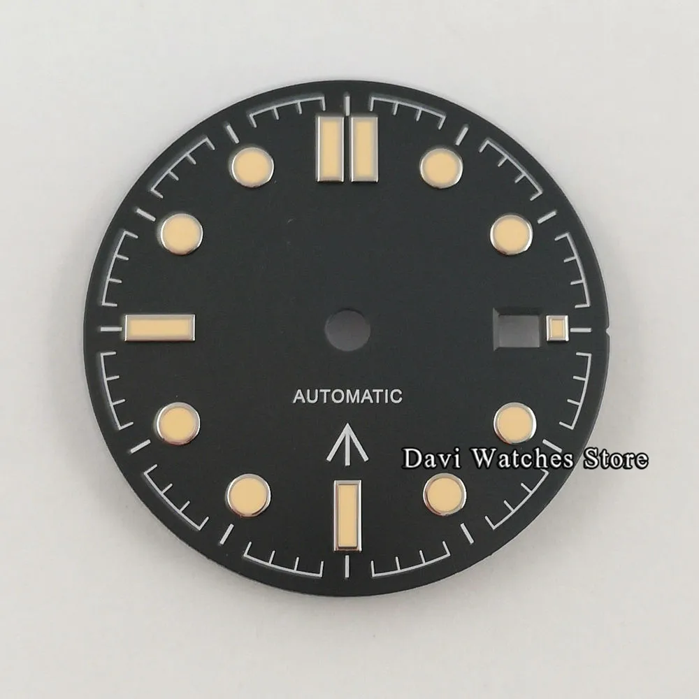 31mm Sterile Black Dial Orange mark Fit for eta 2836/2824 Miyota 8215 821A 82 Series DG2813/3804 Seagull St1612 Movement
31mm Sterile Black Dial Orange mark Fit for eta 2836/2824 Miyota 8215 821A 82 Series DG2813/3804 Seagull St1612 Movement