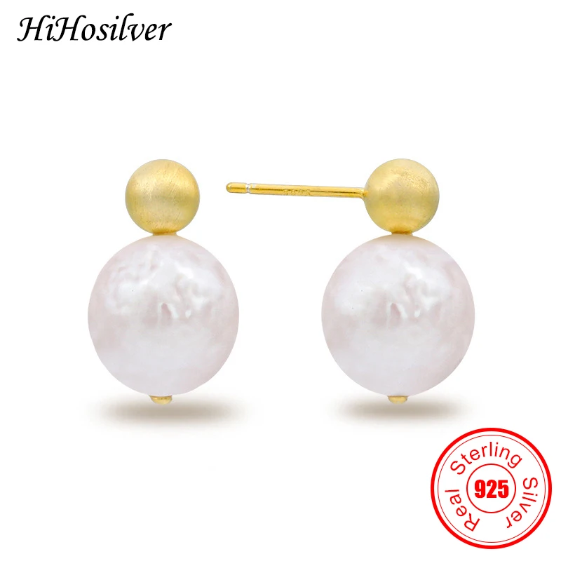 HiHosilver Two Beads Gold Baroque Pearl Jewelry Girl Gift Real 925 Sterling Silver Stud Earrings For Woman HH21048
HiHosilver Two Beads Gold Baroque Pearl Jewelry Girl Gift Real 925 Sterling Silver Stud Earrings For Woman HH21048