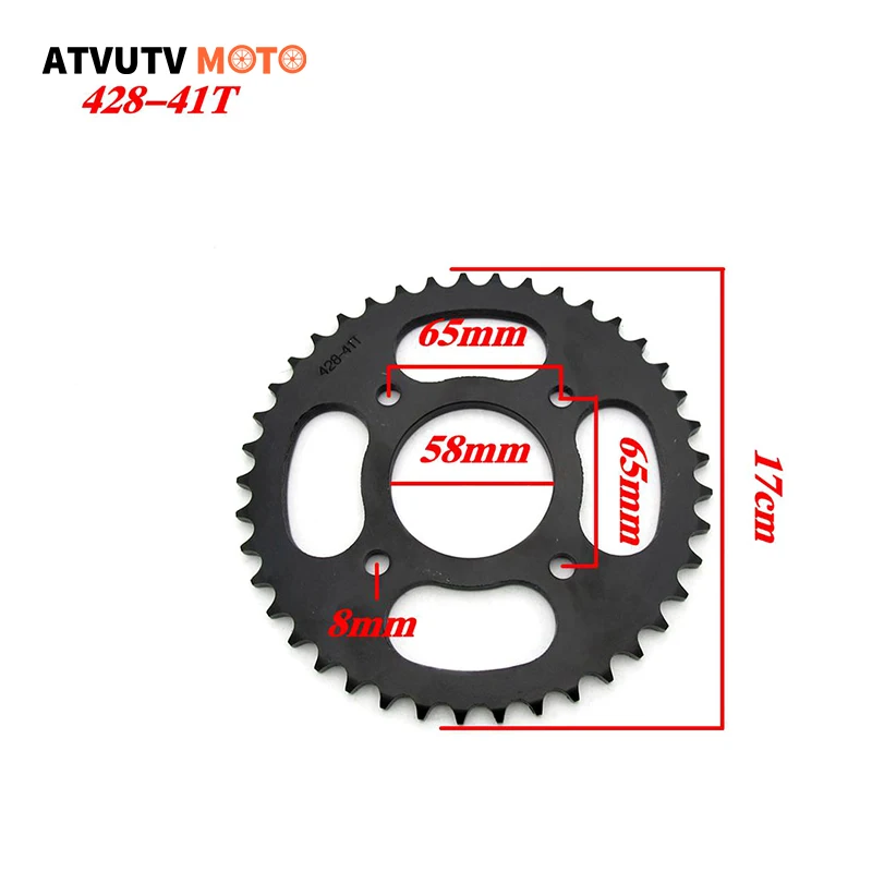 428 Chain 37T 41T Teeth 58mm Rear Sprocket For CRF50 XR50 Motorcycle Motocross 50cc 70cc 110cc 125cc Dirt Pit Bike
428 Chain 37T 41T Teeth 58mm Rear Sprocket For CRF50 XR50 Motorcycle Motocross 50cc 70cc 110cc 125cc Dirt Pit Bike