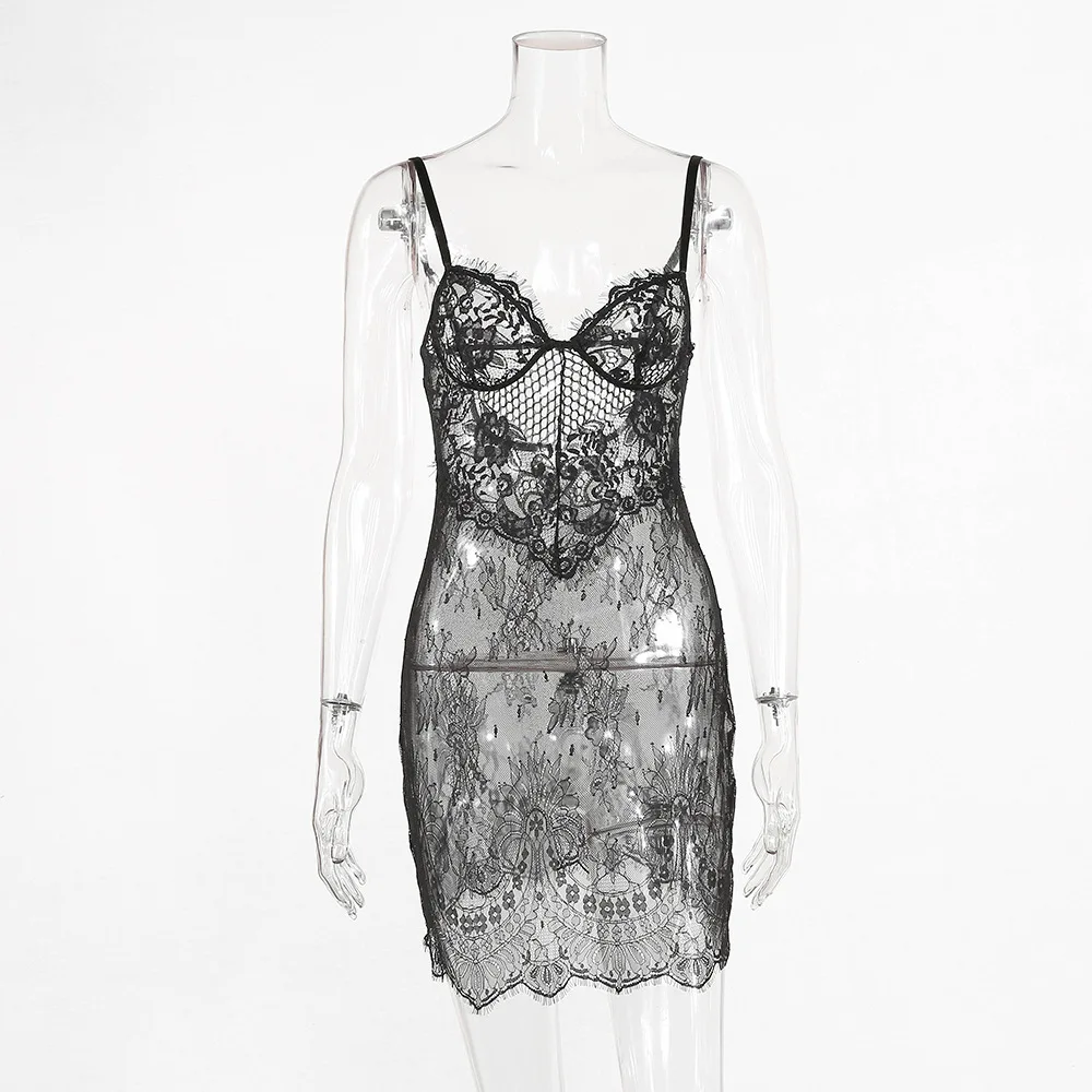 Sexy Women's Sleepwear Perspective Lace Nightdress Thin Homewear Nightwear Sleeveless Nightgown Backless Night Dress
Sexy Women's Sleepwear Perspective Lace Nightdress Thin Homewear Nightwear Sleeveless Nightgown Backless Night Dress
