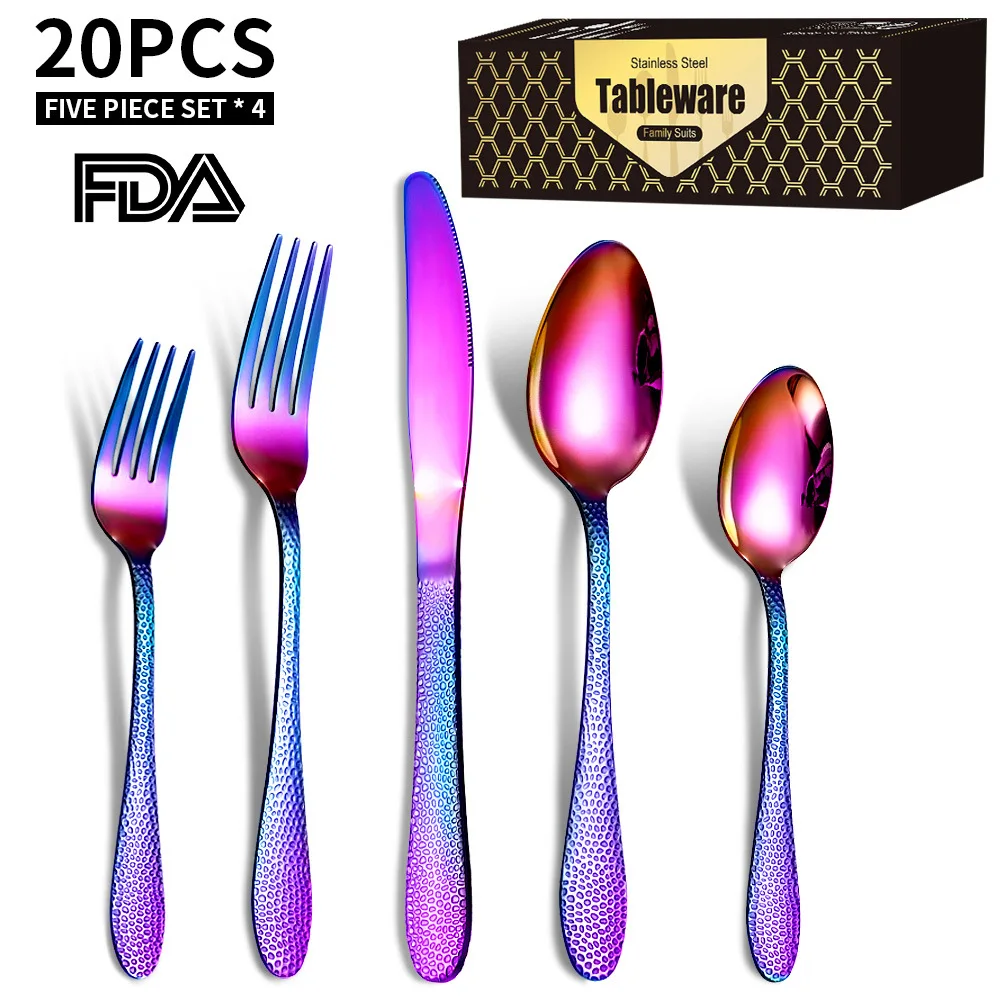 Luxury Cutlery Tableware 20 Piece Set Stainless Steel Knife Fork Spoon Dinnerware Set Zero Waste Kitchen Device Sets Gift
Luxury Cutlery Tableware 20 Piece Set Stainless Steel Knife Fork Spoon Dinnerware Set Zero Waste Kitchen Device Sets Gift