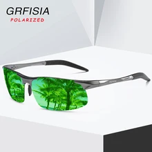 Мужские солнцезащитные очки с поляризацией в полуоправе UV400