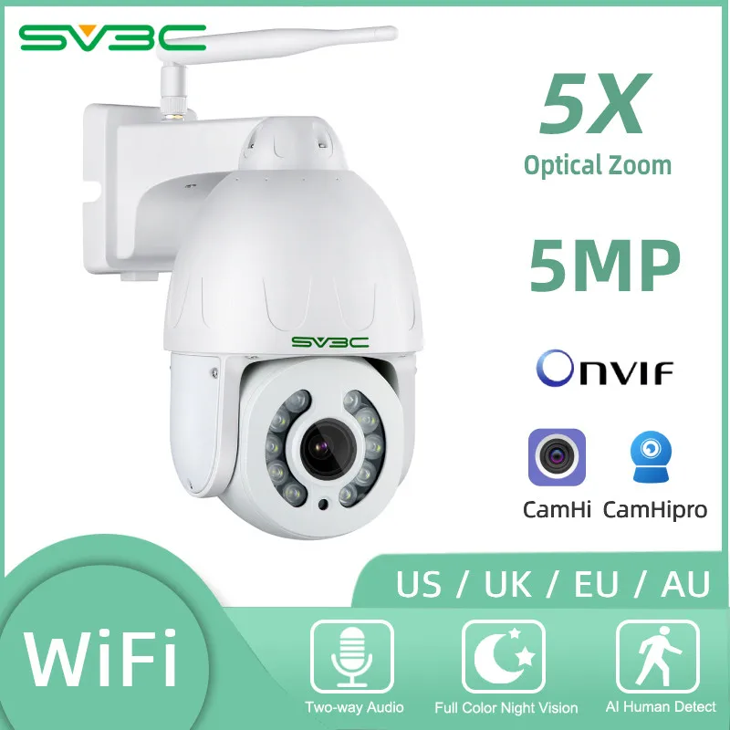 SV3C 5MP PTZ wifi ip камера ,5X оптическая камера наблюдения,автоматического слежения,полное цветное ночное зрение
SV3C 5MP PTZ wifi ip камера ,5X оптическая камера наблюдения,автоматического слежения,полное цветное ночное зрение