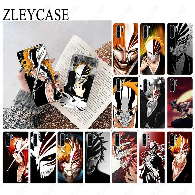 Soft Silicone TPU Phone CASE Cover for huawei P20pro p30lite p20lite P40 P40pro p10plus p9plus bleach ichigo hollow Mask | Мобильные