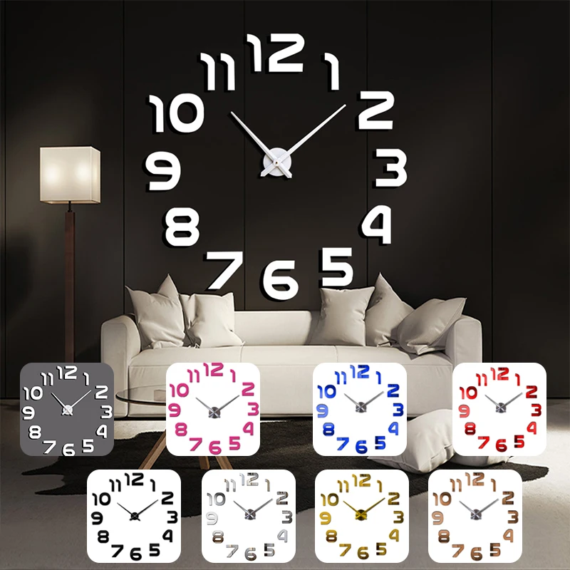 Фото Современный дизайн акриловые 3D бескаркасные настенные часы - купить