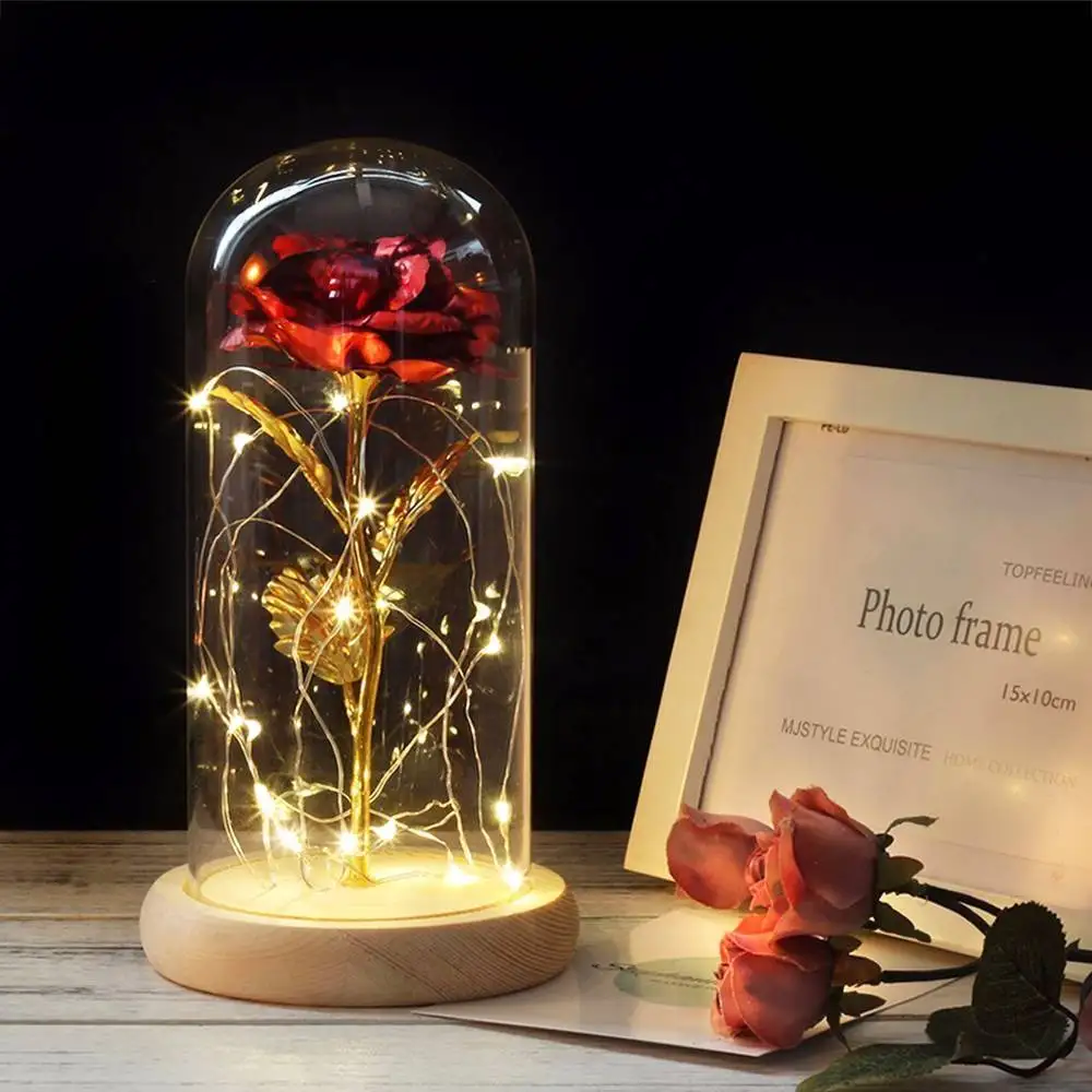 Beauty and The Beast Rose Night Light Valentine's Day Gift for Her Wife Mom Enchanted Rose in Glass Dome Flowers Desk Lamp Decor
Beauty and The Beast Rose Night Light Valentine's Day Gift for Her Wife Mom Enchanted Rose in Glass Dome Flowers Desk Lamp Decor