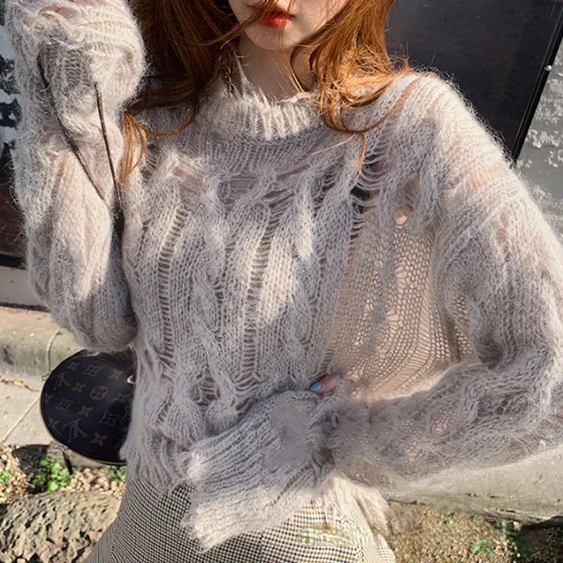 Женская трикотажная блузка свободного покроя, тонкая прозрачная блузка розового цвета в стиле Харадзюку, весна-лето 2021
Женская трикотажная блузка свободного покроя, тонкая прозрачная блузка розового цвета в стиле Харадзюку, весна-лето 2021