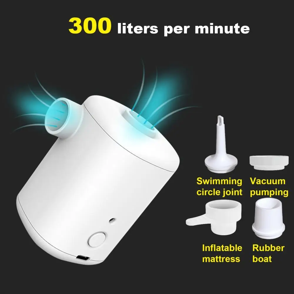 Portable Air Pump Electric USB Type-c with 1500mAh Rechargeable Battery Inflator Household Bed Mattress Swim Pool Air Floats
Portable Air Pump Electric USB Type-c with 1500mAh Rechargeable Battery Inflator Household Bed Mattress Swim Pool Air Floats