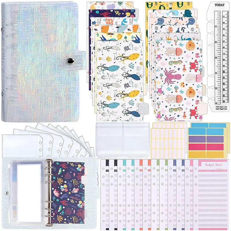A6 PVC Binder Cover, Budget Sheets,Storage Card Bags,Blank Stickers for 6-Ring Cash Envelopes,Daily Money Planner
A6 PVC Binder Cover, Budget Sheets,Storage Card Bags,Blank Stickers for 6-Ring Cash Envelopes,Daily Money Planner