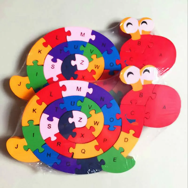 26 букв развивающие игрушки игра для мозга детская фигурка улитки деревянная 3D