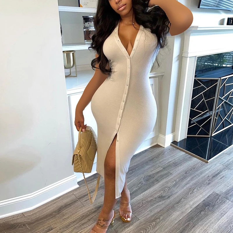 summer Women Button Down Bodycon Midi Dress Short Sleeve Slim Party Sexy Midi Dress
summer Women Button Down Bodycon Midi Dress Short Sleeve Slim Party Sexy Midi Dress