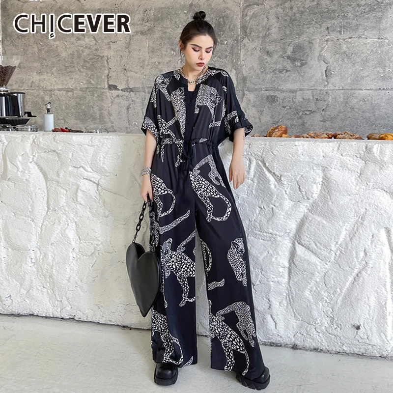 CHICEVER Straight Print Jumpsuit For Women V Neck Short Sleeve High Waist Loose Hit Color Loose Jumpsuits Female Fashion Clothes
CHICEVER Straight Print Jumpsuit For Women V Neck Short Sleeve High Waist Loose Hit Color Loose Jumpsuits Female Fashion Clothes