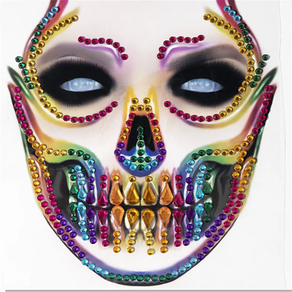 High Quality Festival Skull Bone Face Jewel Rhinestone Sticker for Carnival Night Clubbing Makeup Body Art Fake Tattoo
High Quality Festival Skull Bone Face Jewel Rhinestone Sticker for Carnival Night Clubbing Makeup Body Art Fake Tattoo