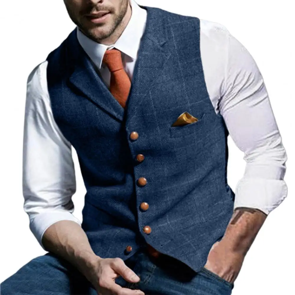 Men Vest 2021 Handsome Business Waistcoat Turn-down Collar Sleeveless Punk Style Single-breasted Men Waistcoat for Business
Men Vest 2021 Handsome Business Waistcoat Turn-down Collar Sleeveless Punk Style Single-breasted Men Waistcoat for Business
