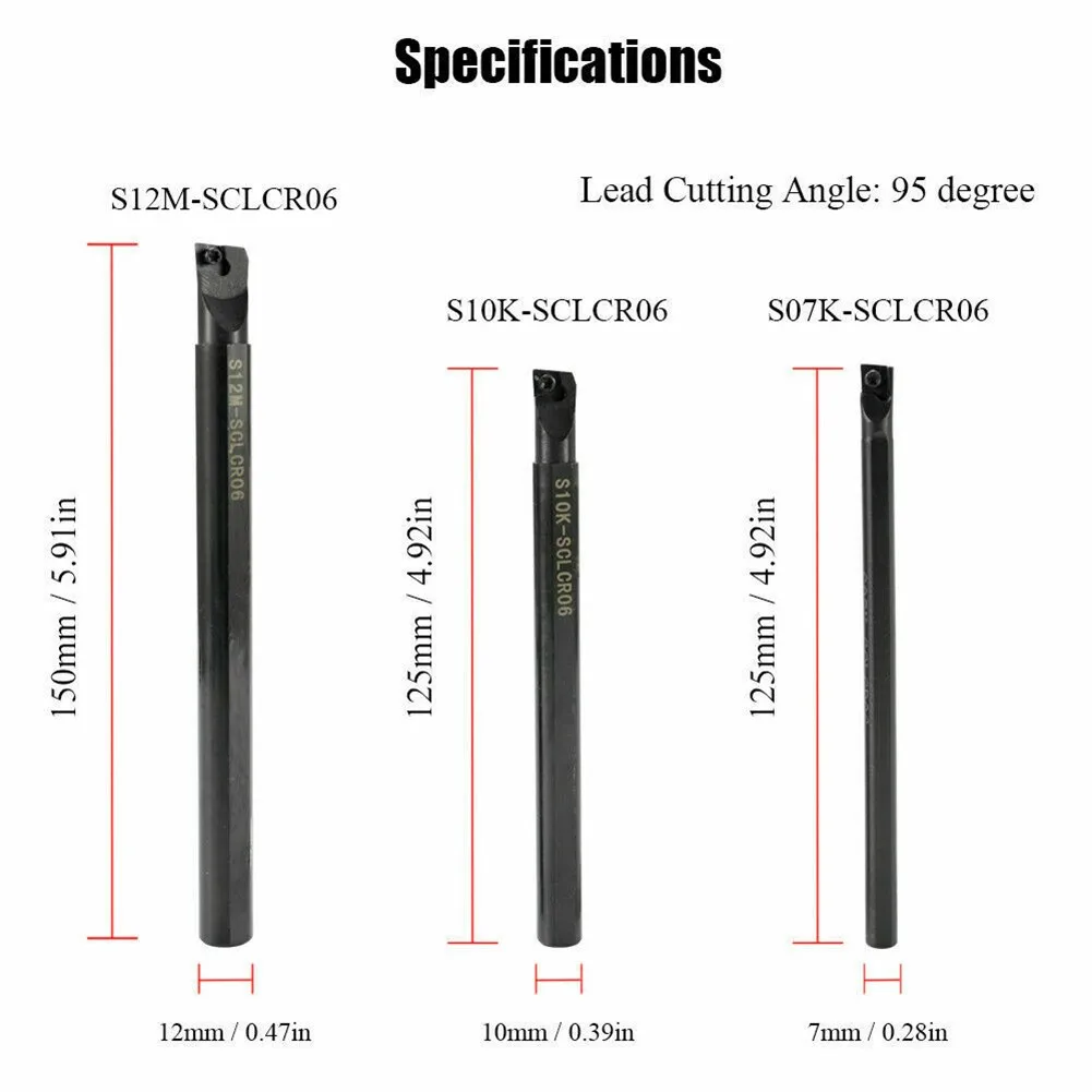 New Steel Boring Bar Lathe Turning Tool Holder CCMT0602 Carbide Inserts Set S12M-SCLCR06 Boring Bar With Wrench
New Steel Boring Bar Lathe Turning Tool Holder CCMT0602 Carbide Inserts Set S12M-SCLCR06 Boring Bar With Wrench