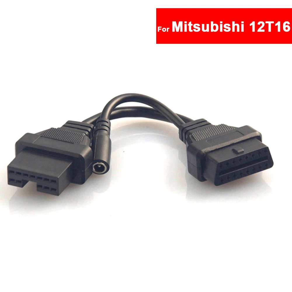 

OBD Diagnostic Cable For Mitsubishi 12Pin to 16Pin Connector Adapter OBD1 to OBD2 Connect Cable Free Shipping
