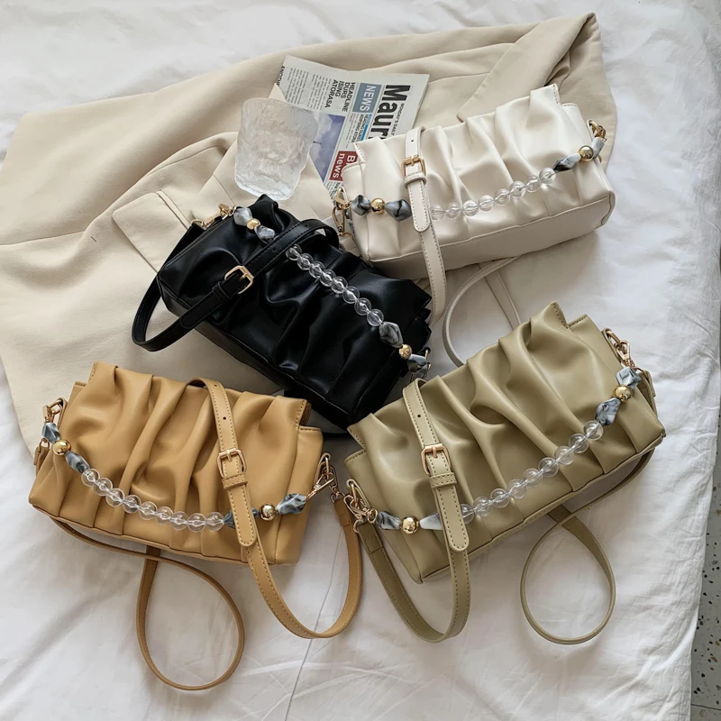 Beads Chains Folds Designer Shoulder Bags For Women 2021 Branded PU Leather Crossbody Bags Fashion Small Tote Handbags Purse
Beads Chains Folds Designer Shoulder Bags For Women 2021 Branded PU Leather Crossbody Bags Fashion Small Tote Handbags Purse