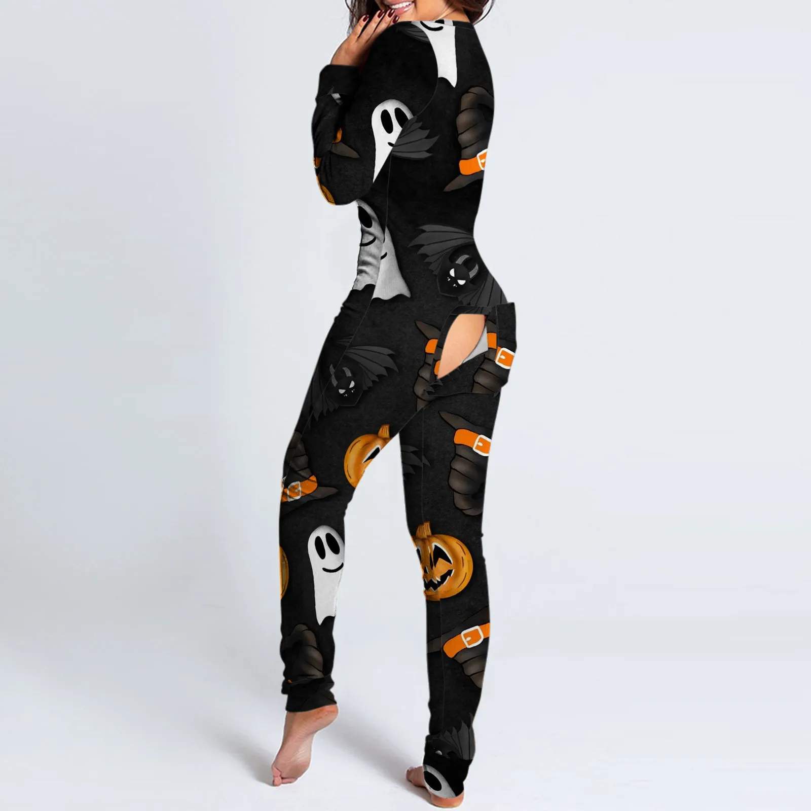 2022 Sexy Onesies Pajamas For Women Button-Down Halloween Print Functional Buttoned Flap Jumpsuit Long Pants Bodycon Fashion
2022 Sexy Onesies Pajamas For Women Button-Down Halloween Print Functional Buttoned Flap Jumpsuit Long Pants Bodycon Fashion