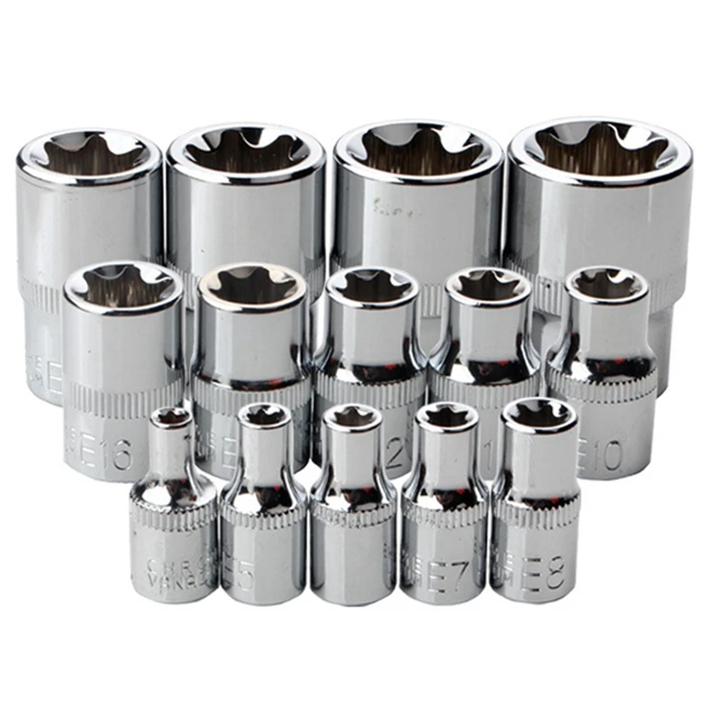 14-Piece Set E-Type 6-Flower Socket Head Combination Wrench 1/2 3/8 1/4 Auto Repair Tool E4-24mm
14-Piece Set E-Type 6-Flower Socket Head Combination Wrench 1/2 3/8 1/4 Auto Repair Tool E4-24mm