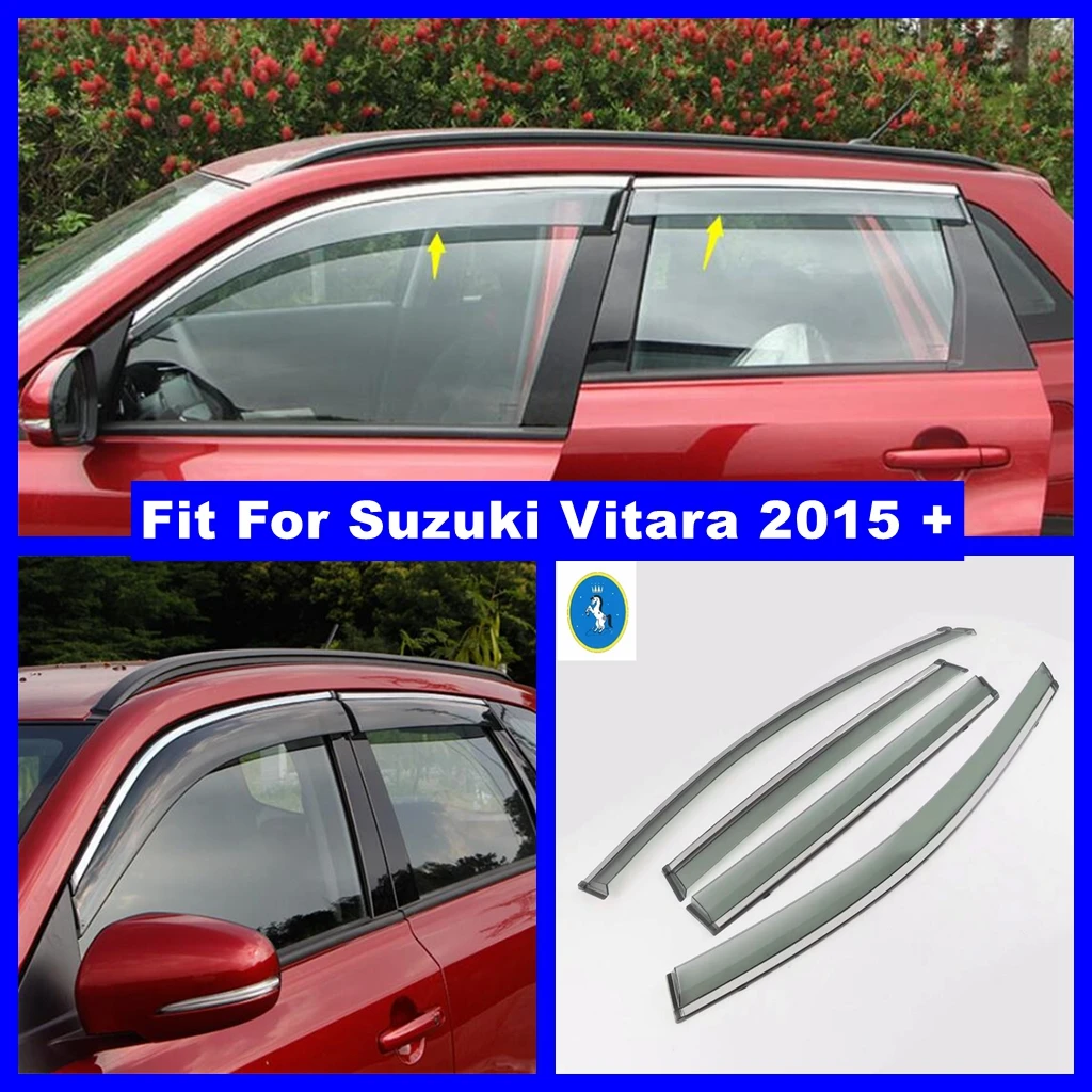 

Exterior Refit Kit Window Wind Visor Moulding Awnings Shield Rain Sun Wind Guard Vent Shade For Suzuki Vitara Escudo 2015 - 2019