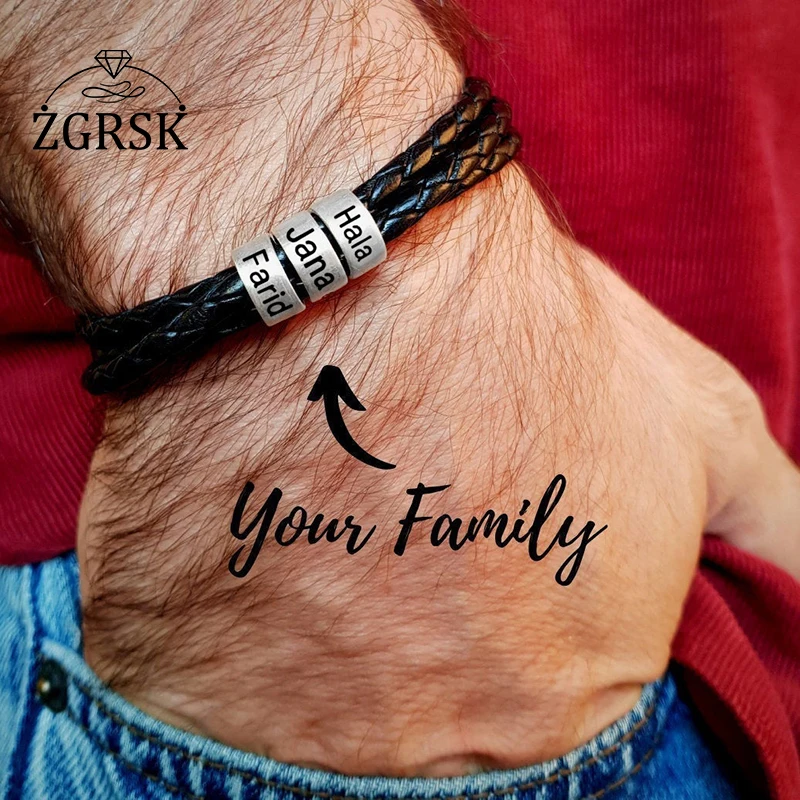 Family 7 Name Customized Bracelets High Quality Genuine Leather Men‘s Beaded Bracelet Fashion Custom Men Commemorative Bracelet
Family 7 Name Customized Bracelets High Quality Genuine Leather Men‘s Beaded Bracelet Fashion Custom Men Commemorative Bracelet
