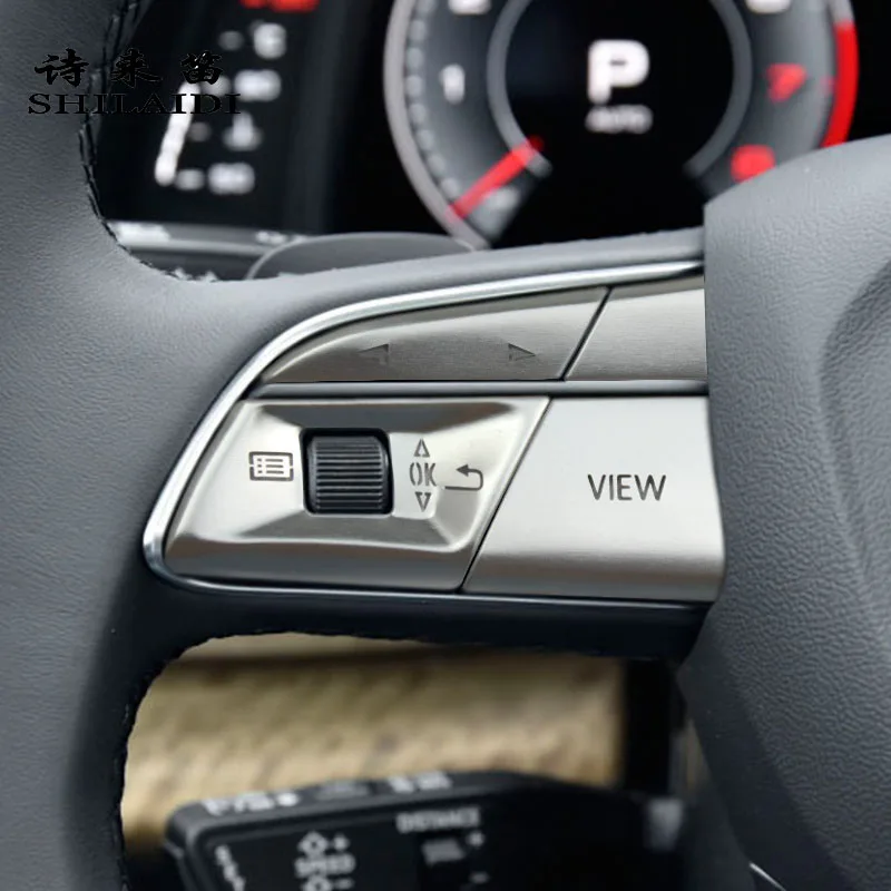 Car styling steering wheel switch button Trim Frame Cover sticker and decals For Audi A5 Q3 Q5 Q7 2021 Auto Interior Accessories
Car styling steering wheel switch button Trim Frame Cover sticker and decals For Audi A5 Q3 Q5 Q7 2021 Auto Interior Accessories
